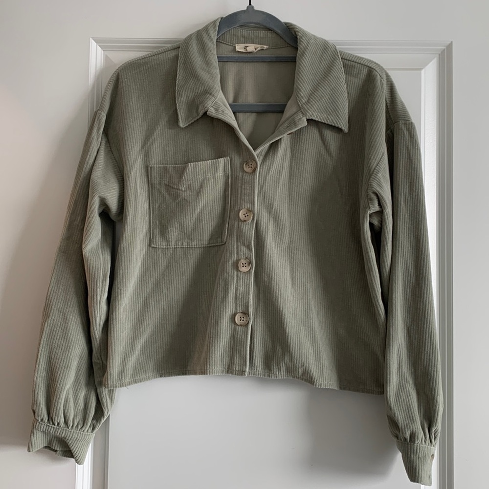 Madewell Cropped Corduroy Button Down